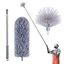 IVYROLL Cobweb Duster with Extension Pole, Spider Web Brush & Ceiling Cleaning Kit, 100" Microfiber Feather Duster Cleaner with Washable Head