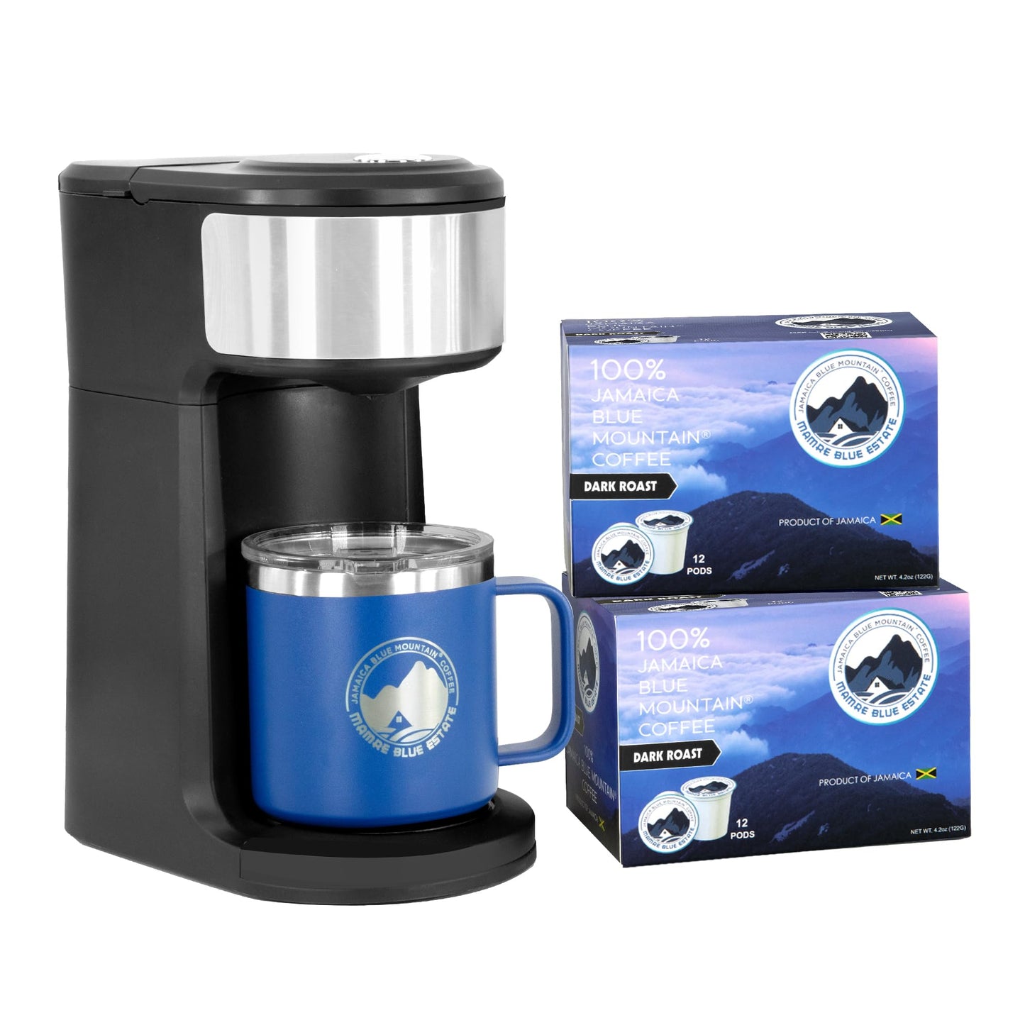 Mamre Blue 100% Jamaica Blue Mountain Coffee (12 Count, Dark Roast)