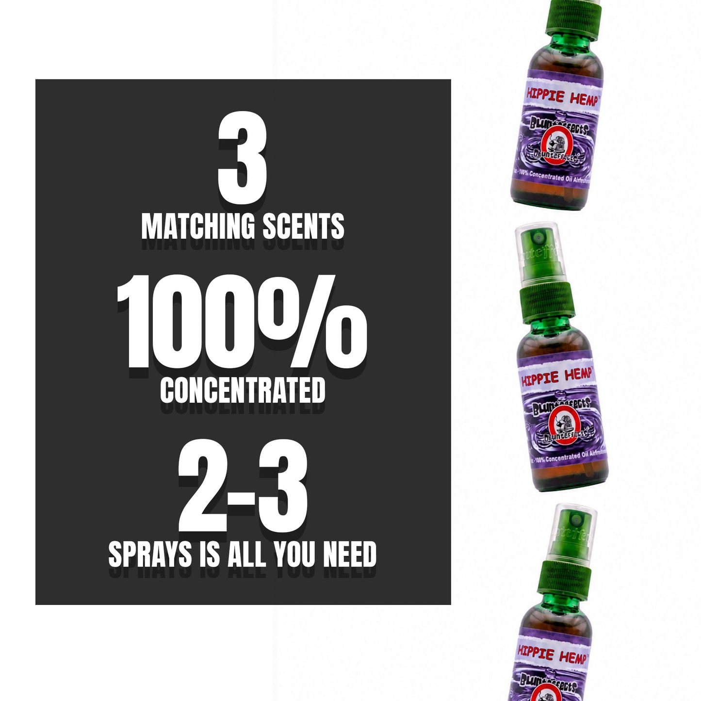 Blunteffects Blunt Effects 100% concentrated Air Freshener Oder Neutralizing Spray (hippie hemp 3 Pack)
