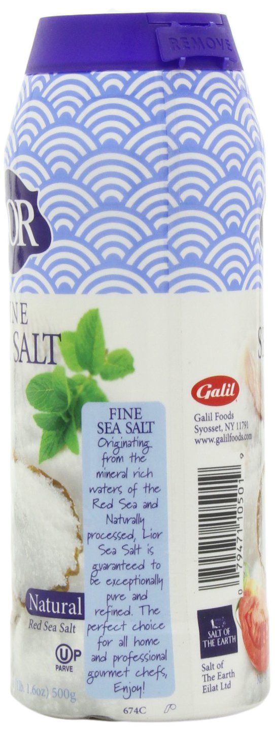 LiOR Fine Sea Salt Shaker Large, 17.6-Ounce Jars (Pack of 15)