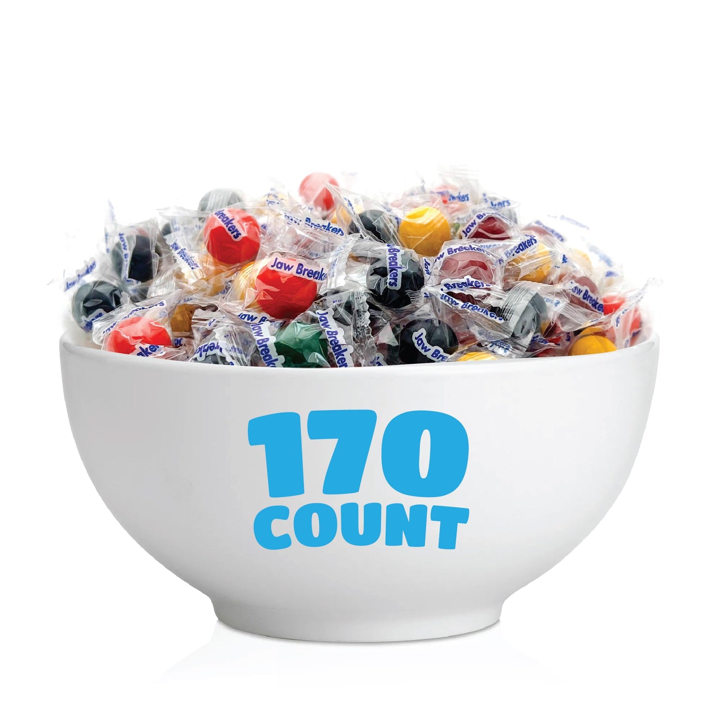 Jaw Breakers - 2 Pound Bulk Pack (About 170 Count) - Assorted Fruit Hard Candy - Individually Wrapped Candy - Lemon, Lime, Cherry, Orange, and Grape