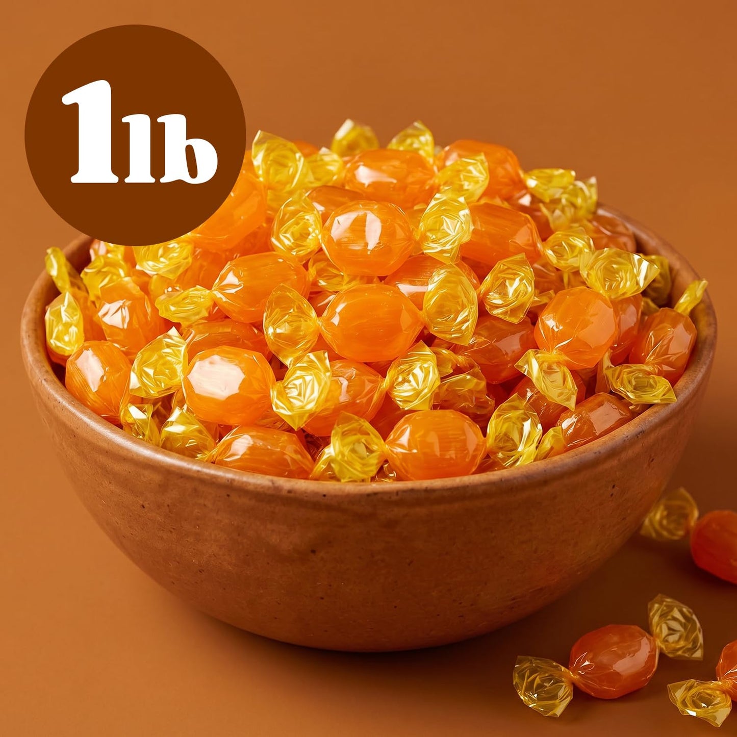 Butterscotch Hard Candy 1 LB Bulk Bag - Individually Wrapped Candy - Yellow Butter scotch Discs Candies for Office, Parties, Bowls and Holidays