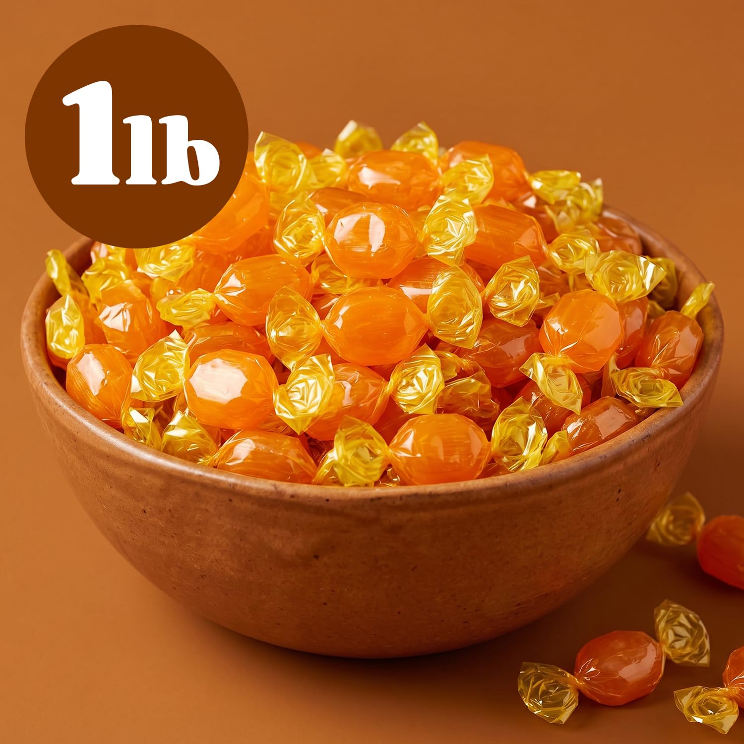 Butterscotch Hard Candy 1 LB Bulk Bag - Individually Wrapped Candy - Yellow Butter scotch Discs Candies for Office, Parties, Bowls and Holidays