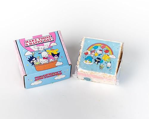 Hello Kitty & Friends Happy Birthday Sweet Treat Gift Box - Includes 1 Jumbo Strawberry Milk Crispy Treat with Edible Design, Ready-to-Gift Unique