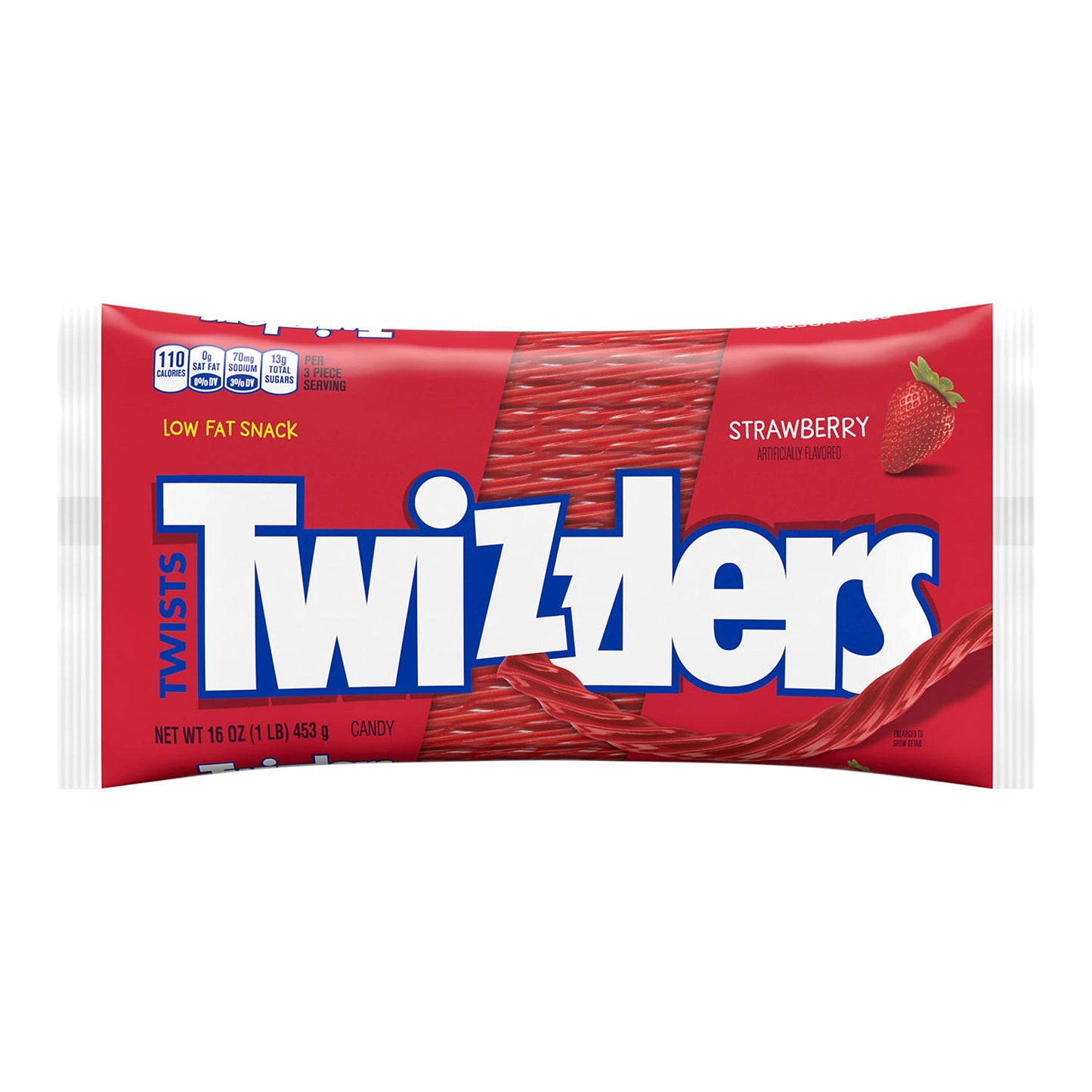 Twizzlers, Twists Strawberry Flavored Licorice Style, Chewy Candy Bag, 16 Ounce