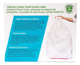 Hippo Sak - Plant Based Tall Kitchen Garbage Bags with Ergonomic Handles - 13 Gallon Trash Bags - Recyclable & Eco Friendly - Super Strong and Leak