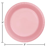 Creative Converting Touch of Color Plastic Lunch Plates Party Supplies, 7", Classic Pink, 20ct