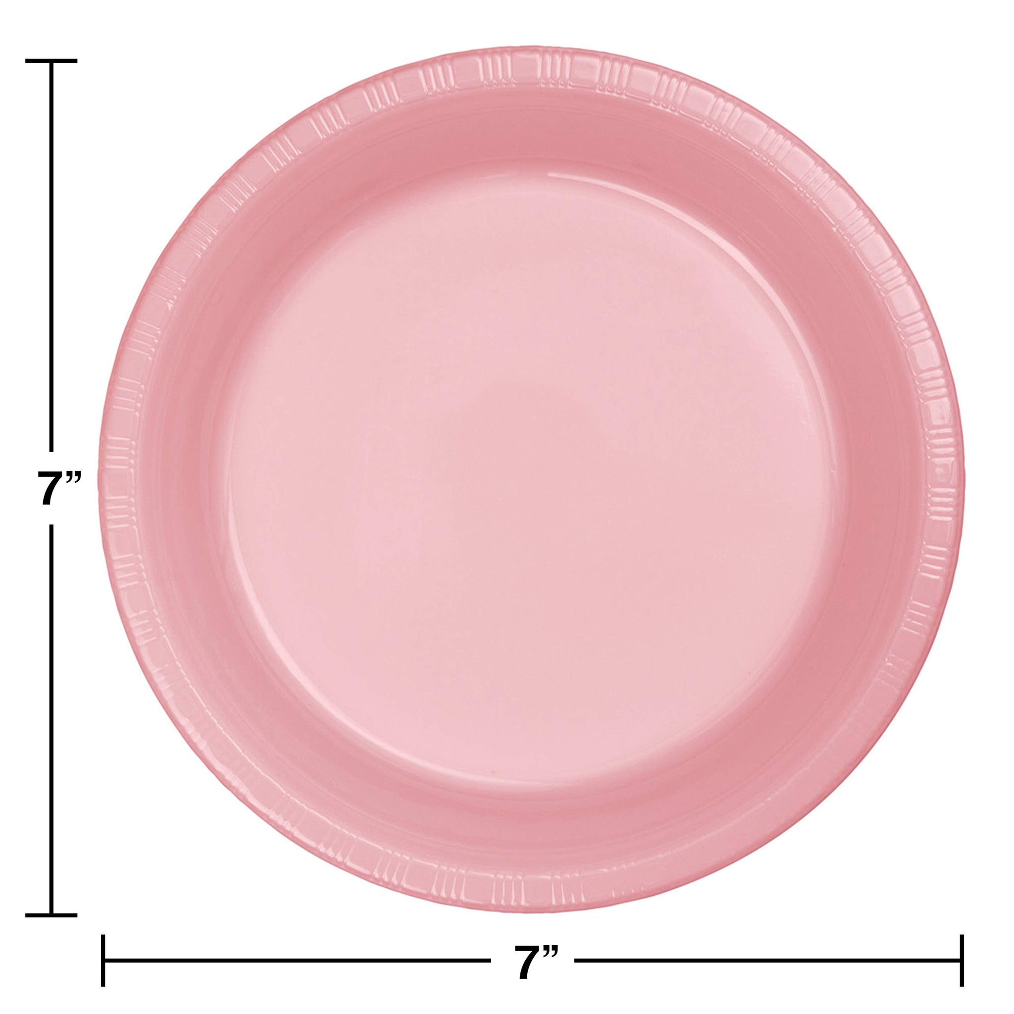 Creative Converting Touch of Color Plastic Lunch Plates Party Supplies, 7", Classic Pink, 20ct