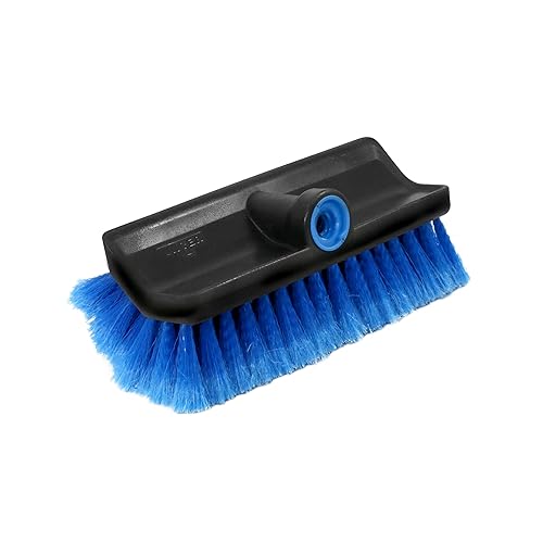 Unger Professional Lock-On HydroPower 10” Bi-Level Soft Wash Brush, Compatible with Waterflow Poles, Outdoor Cleaning Supplies, Great for Patios