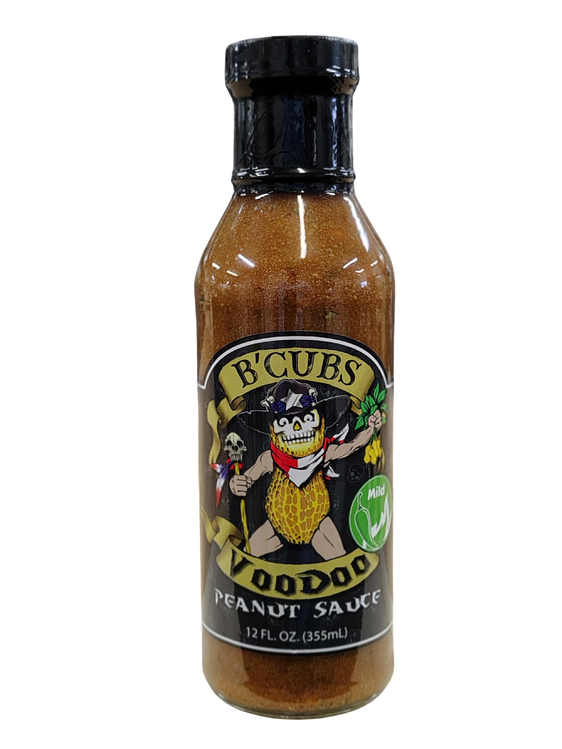 B’Cubs® Voodoo Peanut Sauce MILD, Premium Thai-Inspired Sauce with a Texas Twist, Thick Peanut Sauce for Wings, Meats, Noodles, Meals, Drizzling