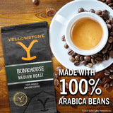 Yellowstone Bunkhouse Medium Roast Coffee,100% Arabica Ground Coffee, 12 oz.