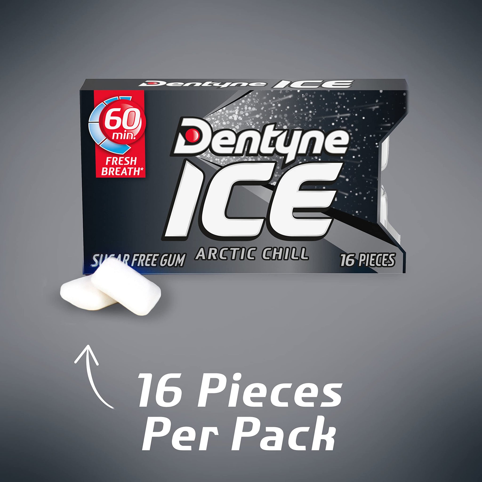 Dentyne Ice Arctic Chill Sugar Free Gum, 9 Packs of 16 Pieces (144 Total Pieces)