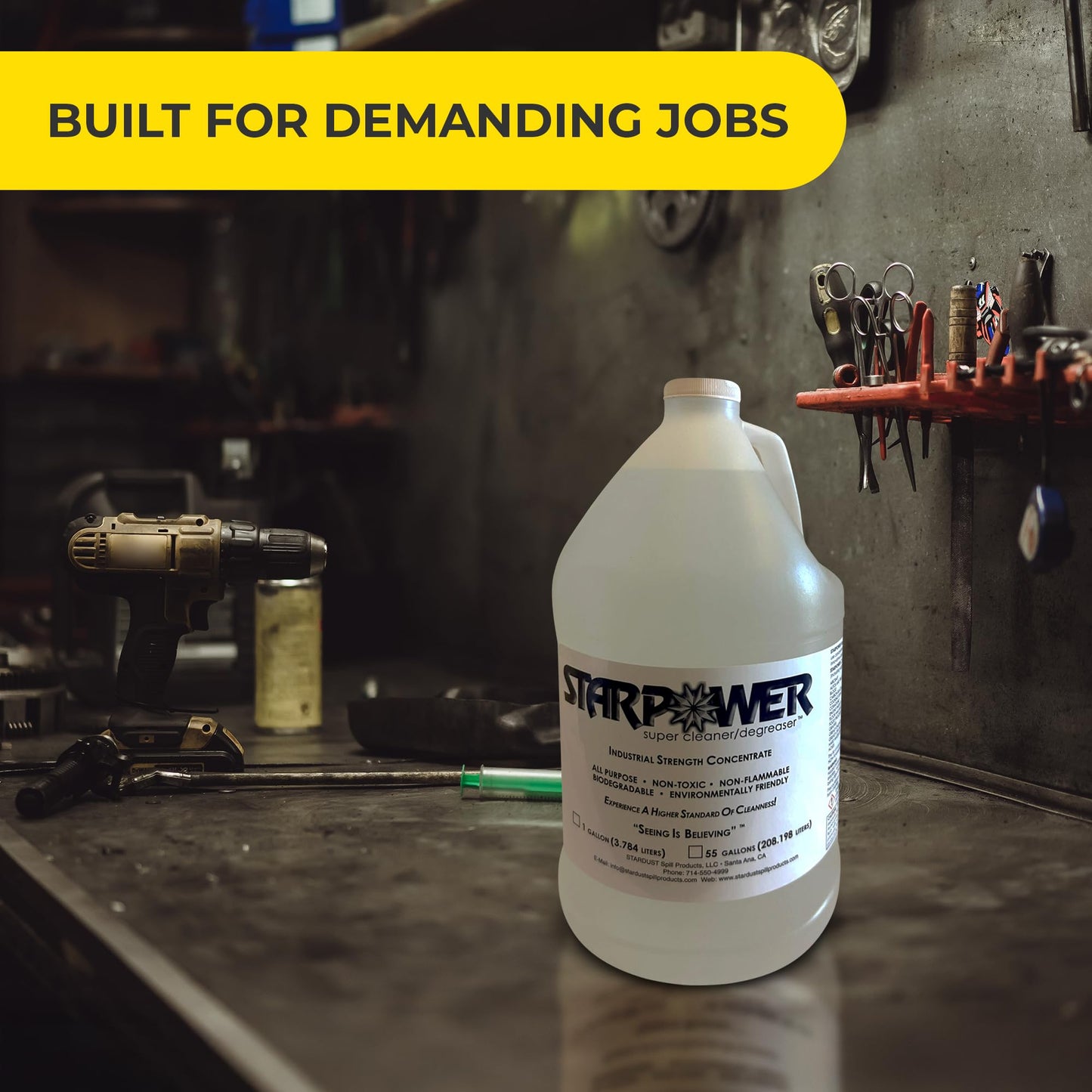 STARPOWER SUPER CLEANER/DEGREASER Concentrate - Heavy Duty Multi Surface Grease, Oil, Grime Remover, 1 Gallon