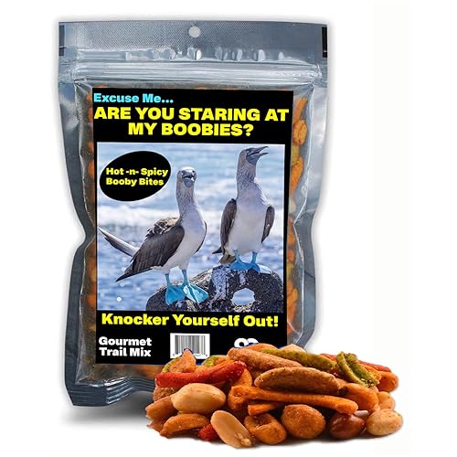 Staring at My Boobies Snack Blend - Funny Snack Gifts for Mens Stockings - Blue-Footed Boobi Gag Gift for Bird Watchers - Funny Food Gift