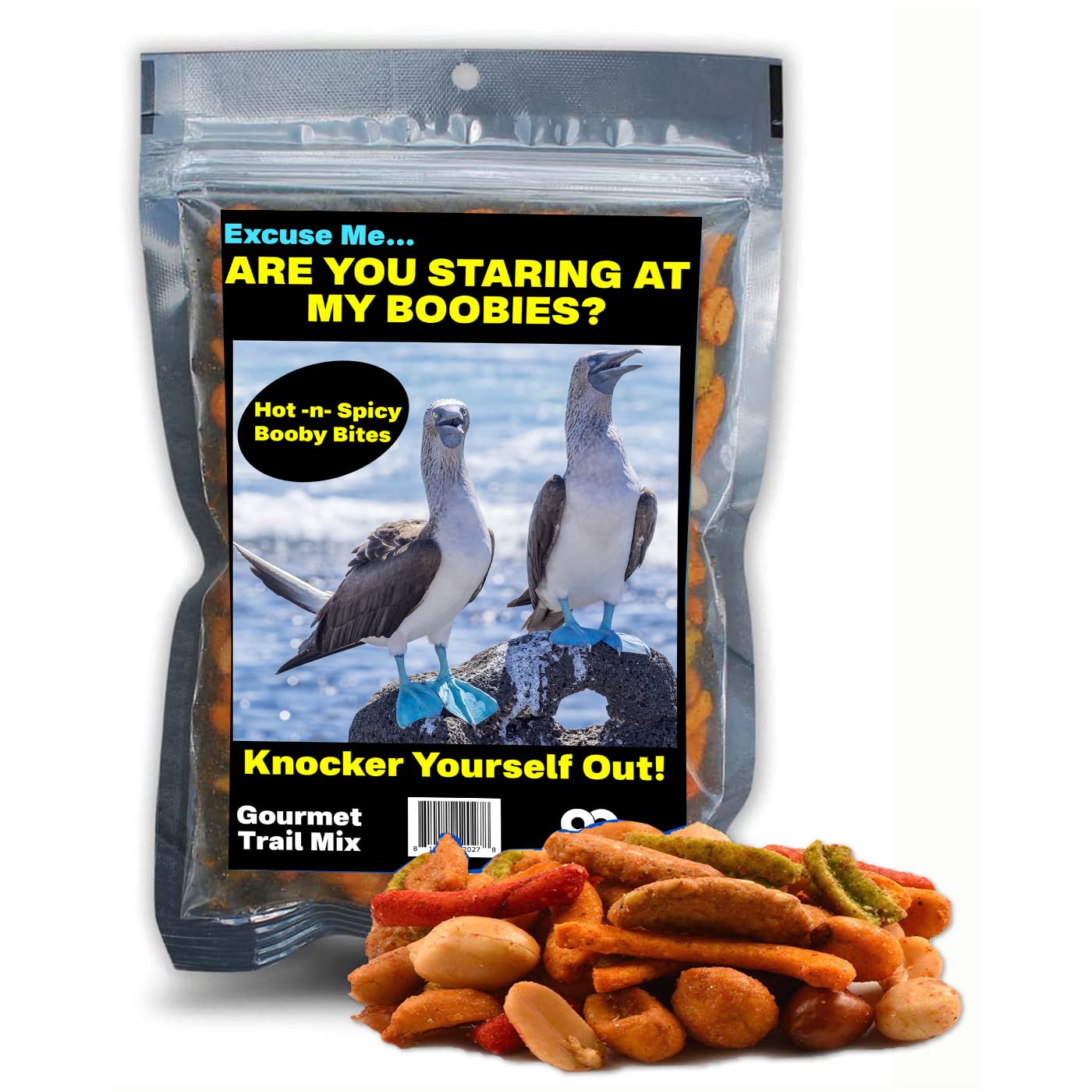 Staring at My Boobies Snack Blend - Funny Snack Gifts for Mens Stockings - Blue-Footed Boobi Gag Gift for Bird Watchers - Funny Food Gift