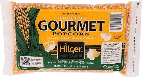 Hilger's Agri-Natural Hulless Gourmet Popcorn, Made in Bellwood, Nebraska-Made in the USA 3 Pack