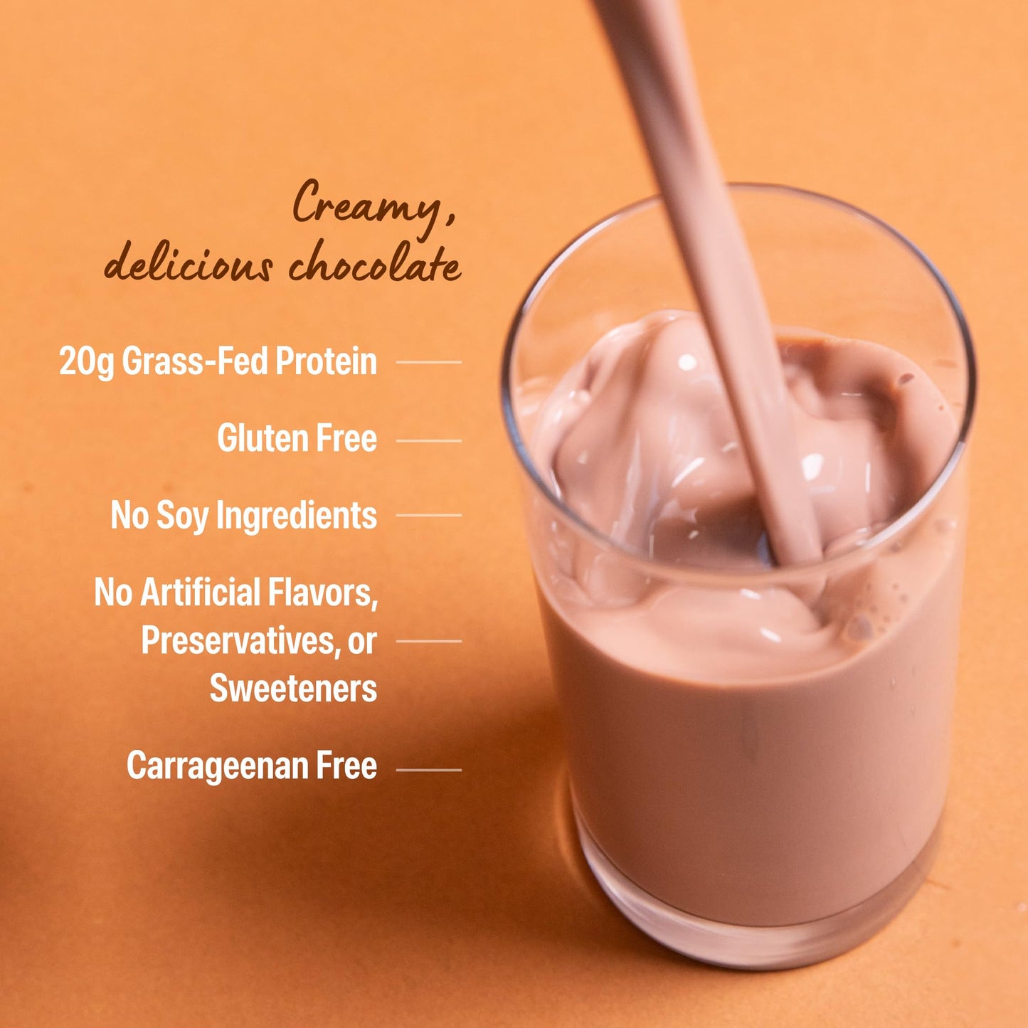 Orgain Clean Protein Shake, Grass Fed Dairy, Creamy Chocolate Fudge - 20g Whey High Protein, Kosher, Ready to Drink, Low Net Carbs, Gluten Free, No