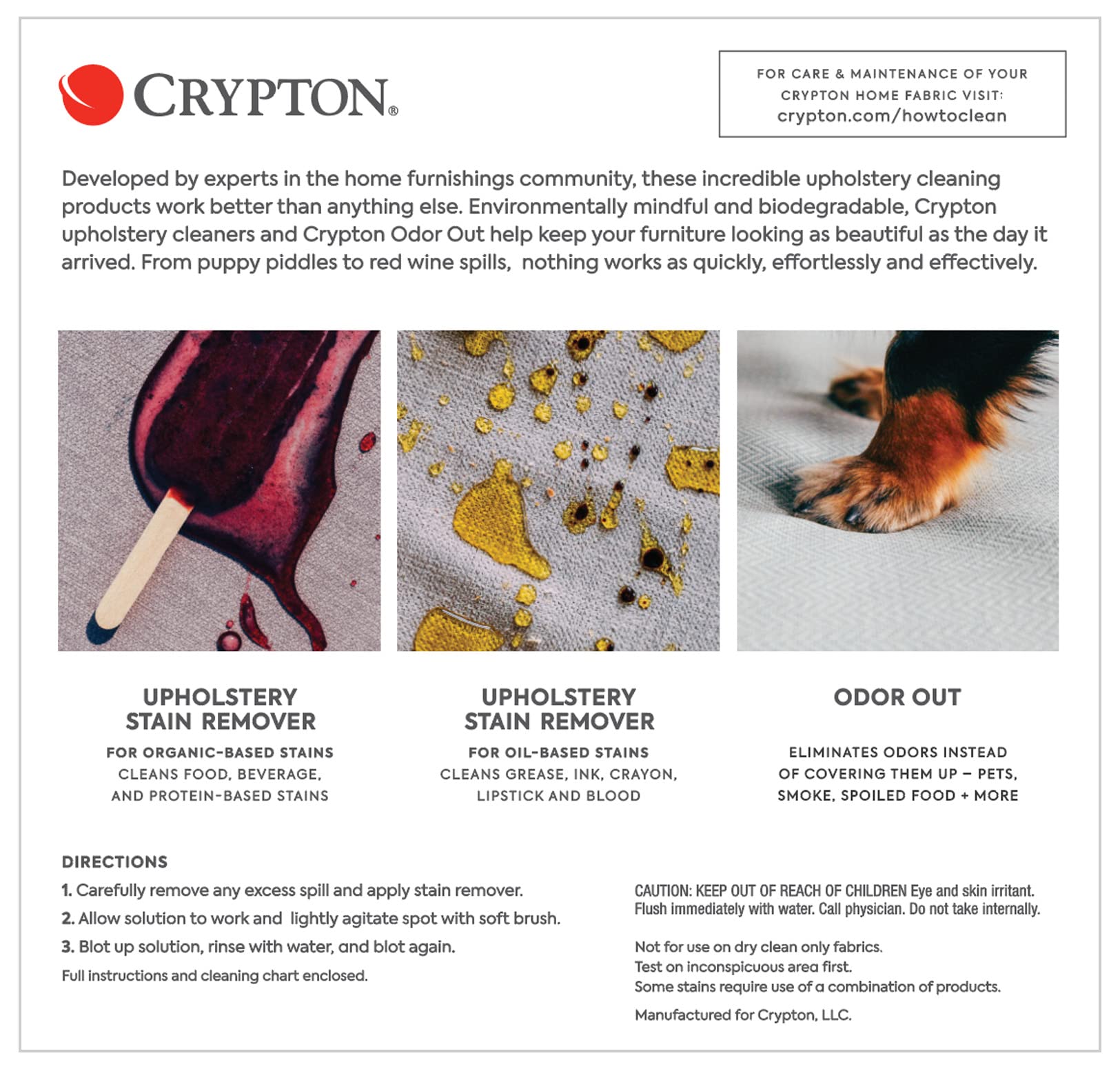 Crypton Upholstery Gold and Purple Stain Remover Kit with Odor Out Deodorizer (8 fl. oz.)