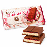 OMNIYA Delicacy Dubai Chocolate Bar Strawberry Cheesecake Kunafa (190g) - Strawberry Cheesecake Cream Layer and Belgian Milk Chocolate - Middle