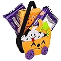 Needzo Peeps Ghosts and Pumpkins Marshmallows with Felt Trick or Treat Tote, Halloween Candy Filled Goodie Bag, 4 Items