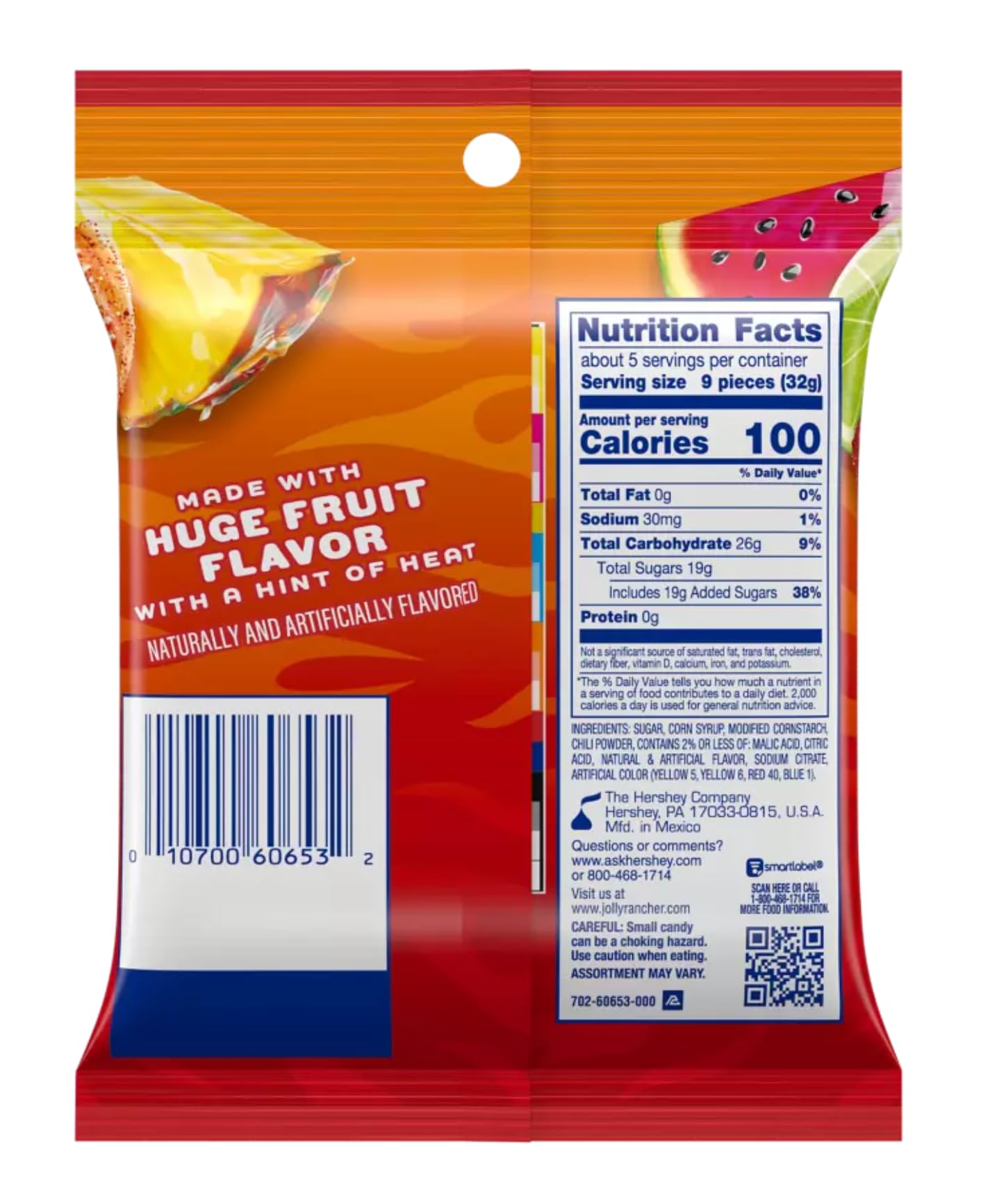 Jolly Rancher Heat Wave Gummies - Pack of 2 - Spicy and Sweet - Mango, Watermelon, Lime, Pineapple and Citrus Punch