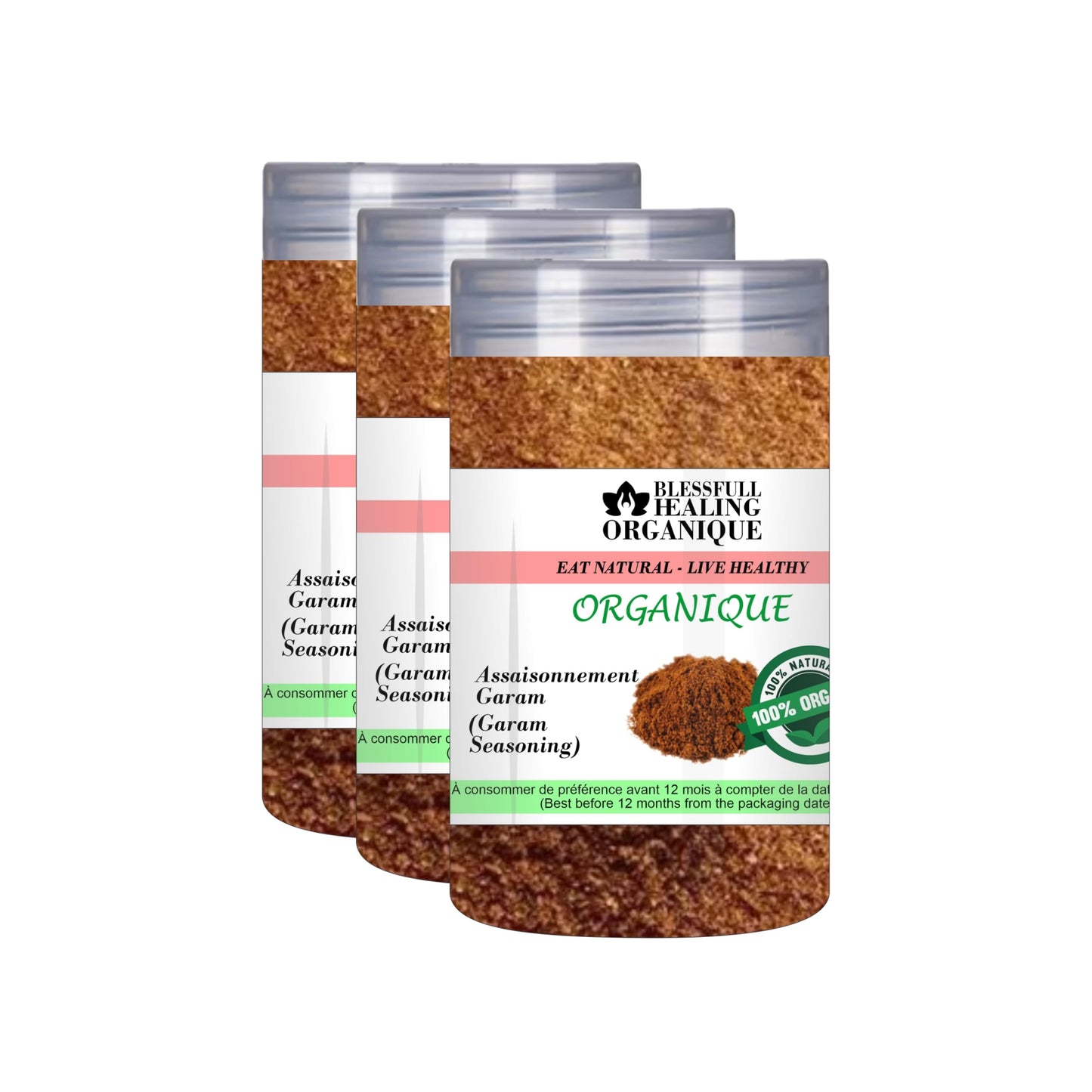 Blessfull Healing Organic Garam Masala 100 Gram (3.52 oz) Each (Pack Of 3) = 300 Grams, Vegan