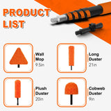 SISUPASSIE 26FT Reach Duster Cleaner Kit, Dusters for Cleaning with Extension Pole, Baseboard & Wall and Window Cleaner Mop for Fan Blades, High