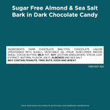 RUSSELL STOVER Sugar Free Dark Chocolate Almond & Sea Salt Bark, 7.5 oz bag (? 24 pieces)