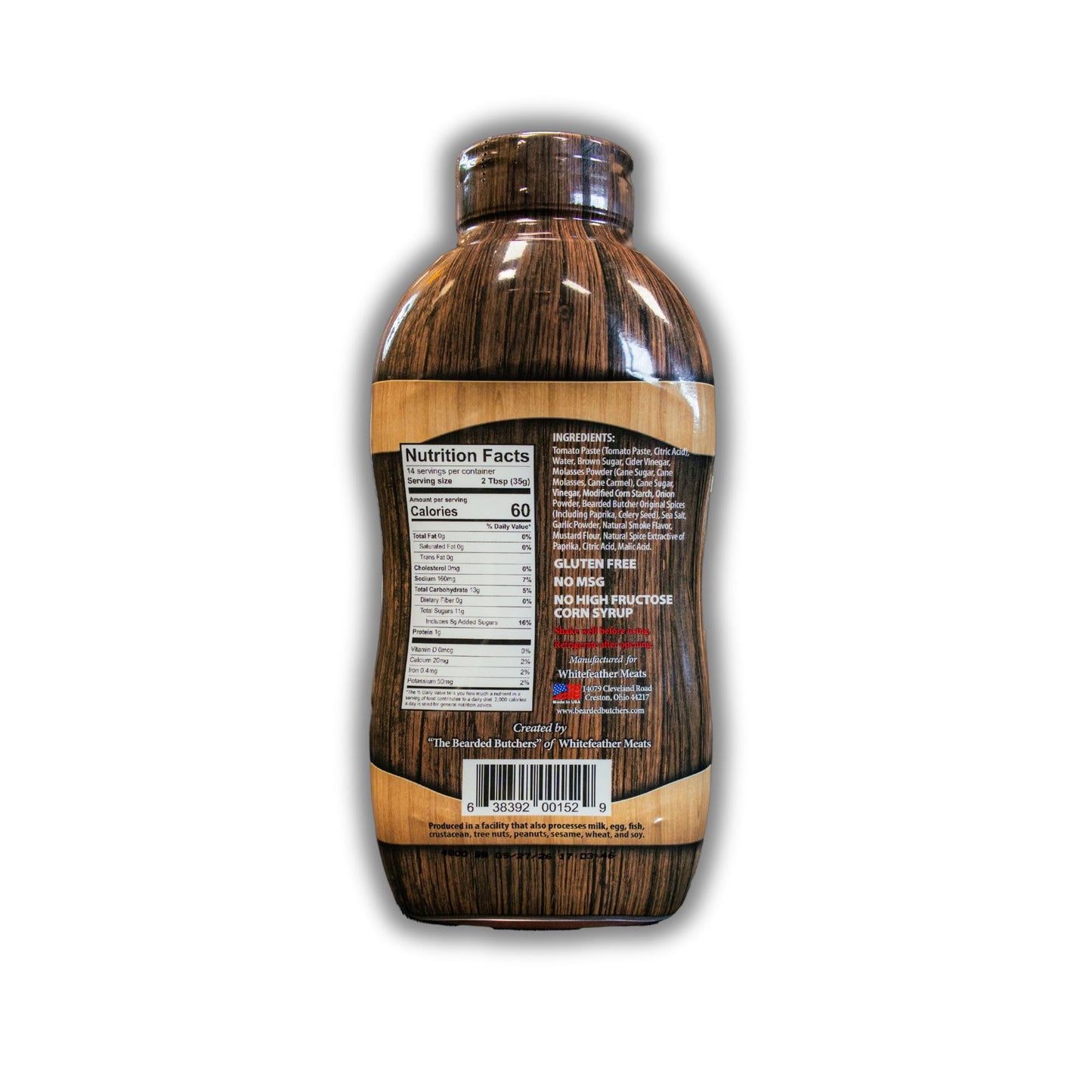 Bearded Butchers BBQ Sauce 17.5 oz, Pack of 3 - Tangy & Smoky, Original Spice Blend, Gluten Free, No MSG, Real Ingredients, Perfect for Ribs, Brisket