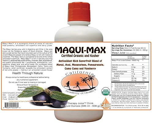 Maqui Max - Organic Maqui Juice Blend from CAOH® (1-32 oz Bottle)