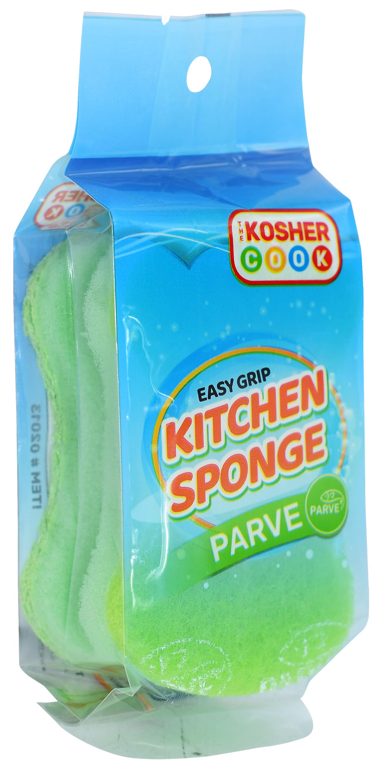 The Kosher Cook Parve Green Dishwashing Sponges, Easy Grip Wavy Absorbent Cleaning Scrub and Scouring Pad, Durable and Soft, Color Coded Home