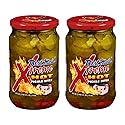 Best Maid Products - 24 Ounce Glass Jars Baby - Dill, Kosher, Hamburger Slices, Garlic Bites, Habanero Chips, & Xtreme Hot Pickles (2 Pack, Xtreme HOT