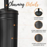 Autumn Alley Black Farmhouse Toilet Brush & Holder Set | Charming Compact Galvanized Farmhouse Bathroom Accessory for Rustic Decor | Modern Black