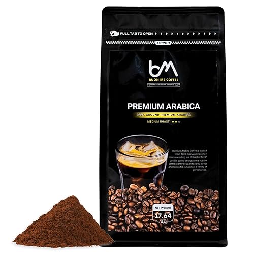Buon Me Coffee Premium Arabica Ground Coffee Medium Roast, 100% Original Arabica Coffee Beans Medium Roast Vietnamese Coffee, Strong Flavor
