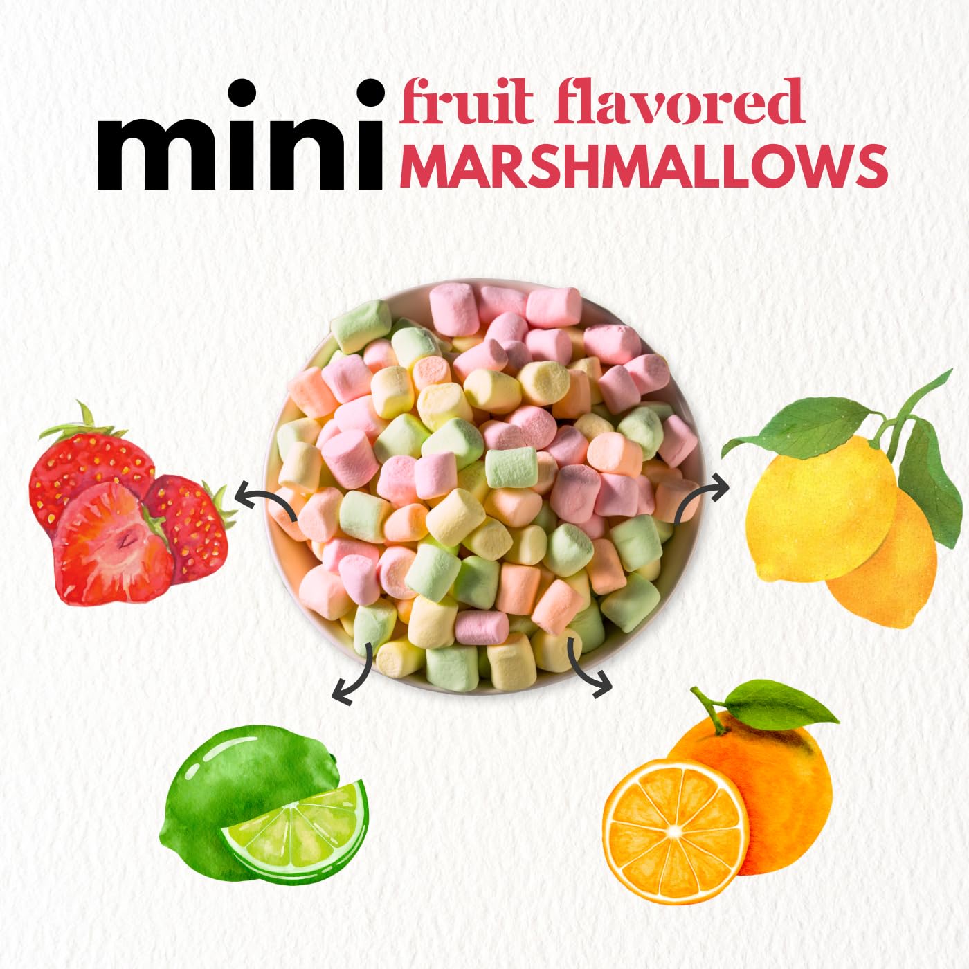 1 lb Bag Clown Fruit Flavored Mini Marshmallows - Gluten Free, Allergy Friendly, Great for Baking, Cocoa, Rice Crispy Treats