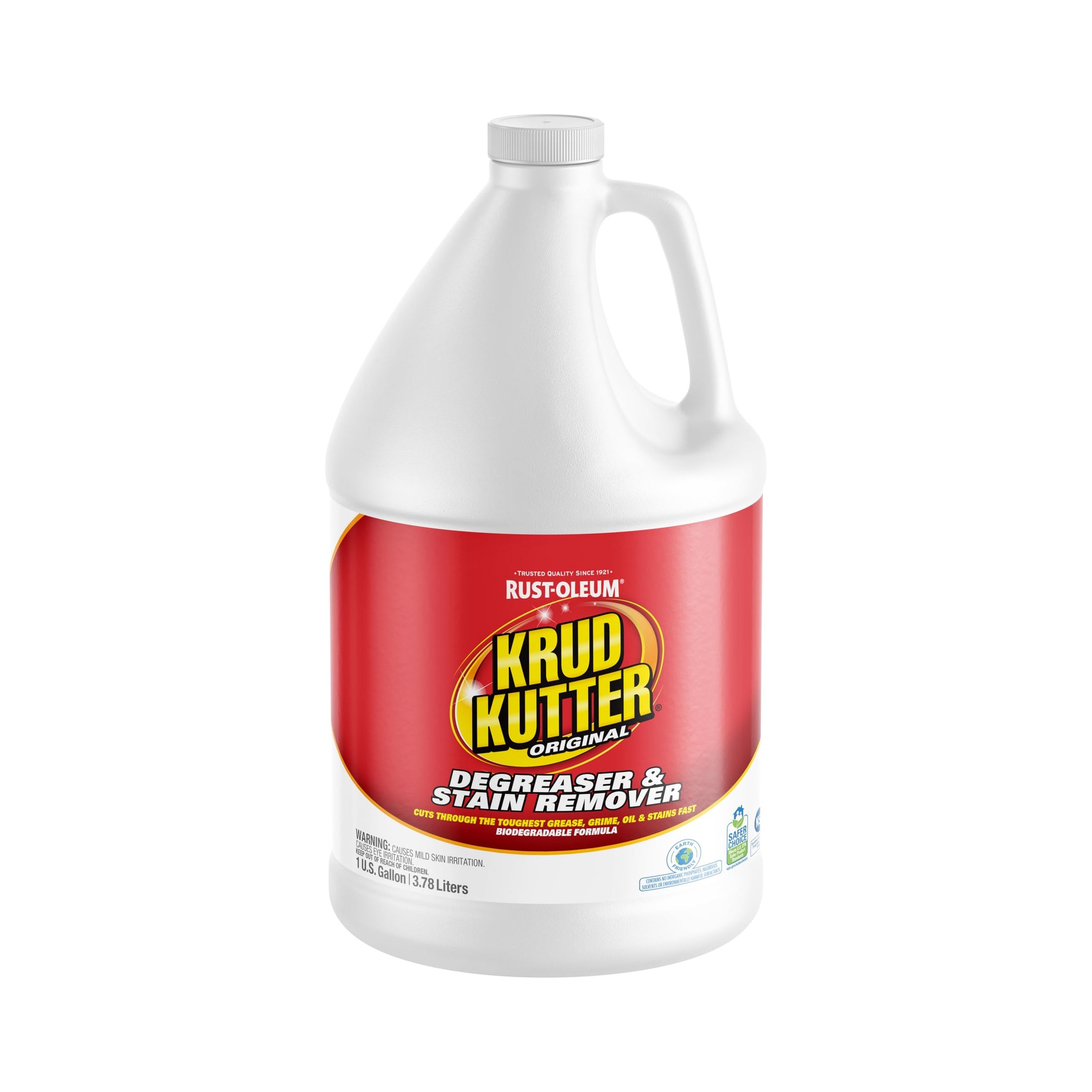 Krud Kutter Original Concentrated Cleaner Degreaser, 1 Gallon, Heavy Duty Multi Surface Cleaner for Grease, Oil and Tough Stains, Dilutable