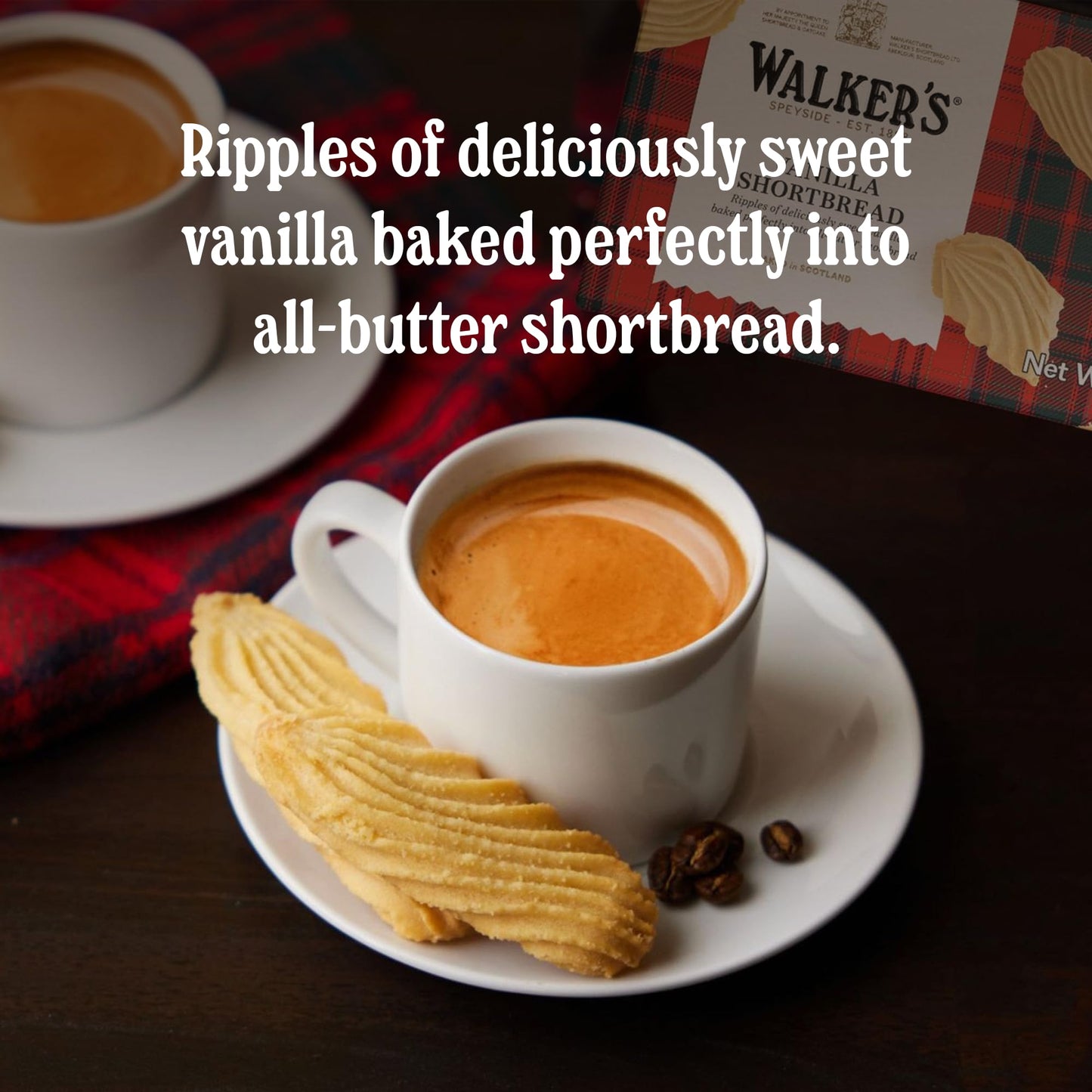 Walker's Shortbread Vanilla Cookies, Pure Butter Shortbread Cookies, 5.3 Oz Box (Pack of 4)