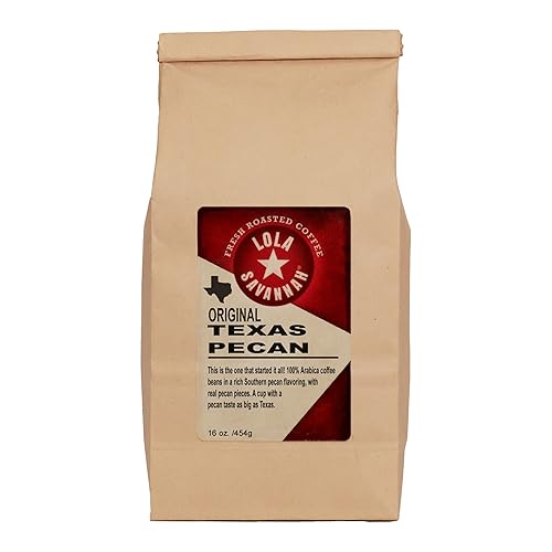 Lola Savannah Texas Pecan Whole Bean Caffeinated Coffee, 1lb