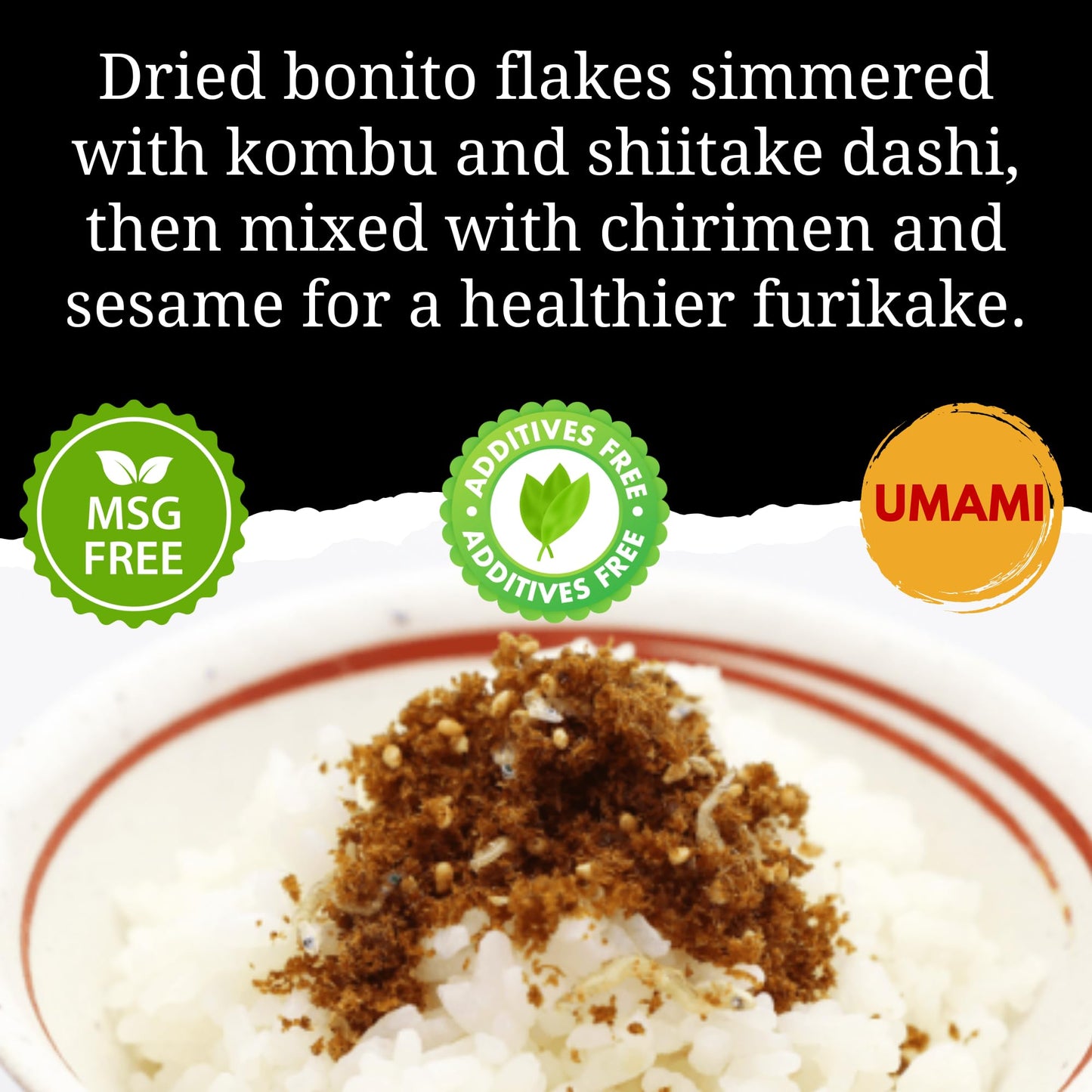 Bonito Flake Furikake with Kombu and Shiitake, Katsuo Shigure, Made in Japan | No MSG, Additive-Free | 2.8oz (80g) by SUI of Tokyo