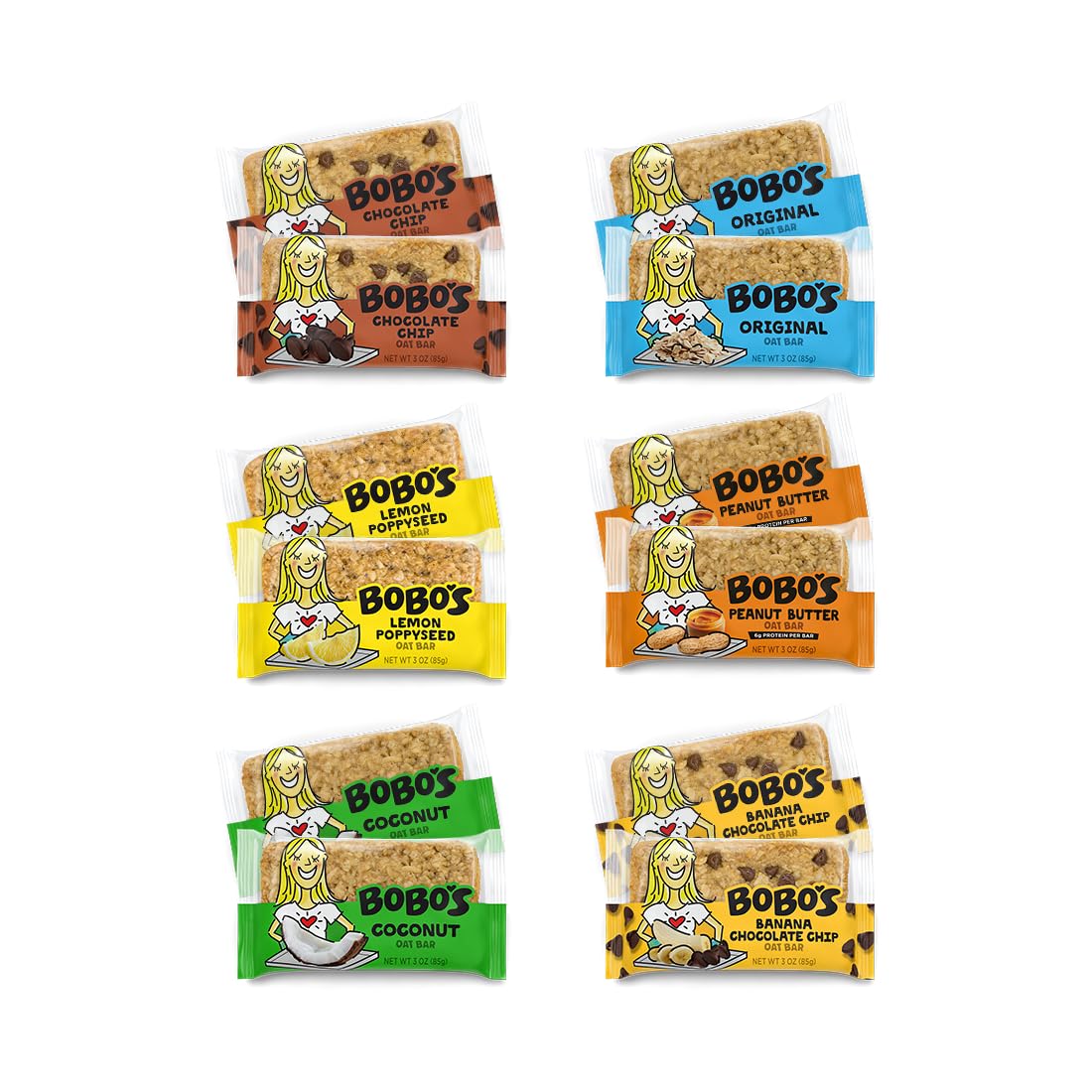 Bobo's Oat Bars Sampler Variety, Simple Ingredients, Whole Grain Oats, Plant Based, Non-GMO, Gluten Free Breakfast Bars, Healthy Snacks for Adults