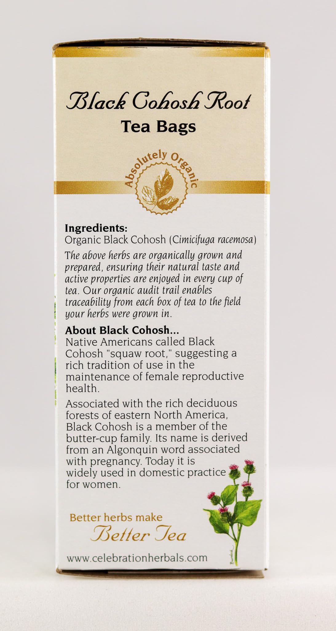 Celebration Herbals Black Cohosh Tea Organic, 24 Bag (Pack of 2)