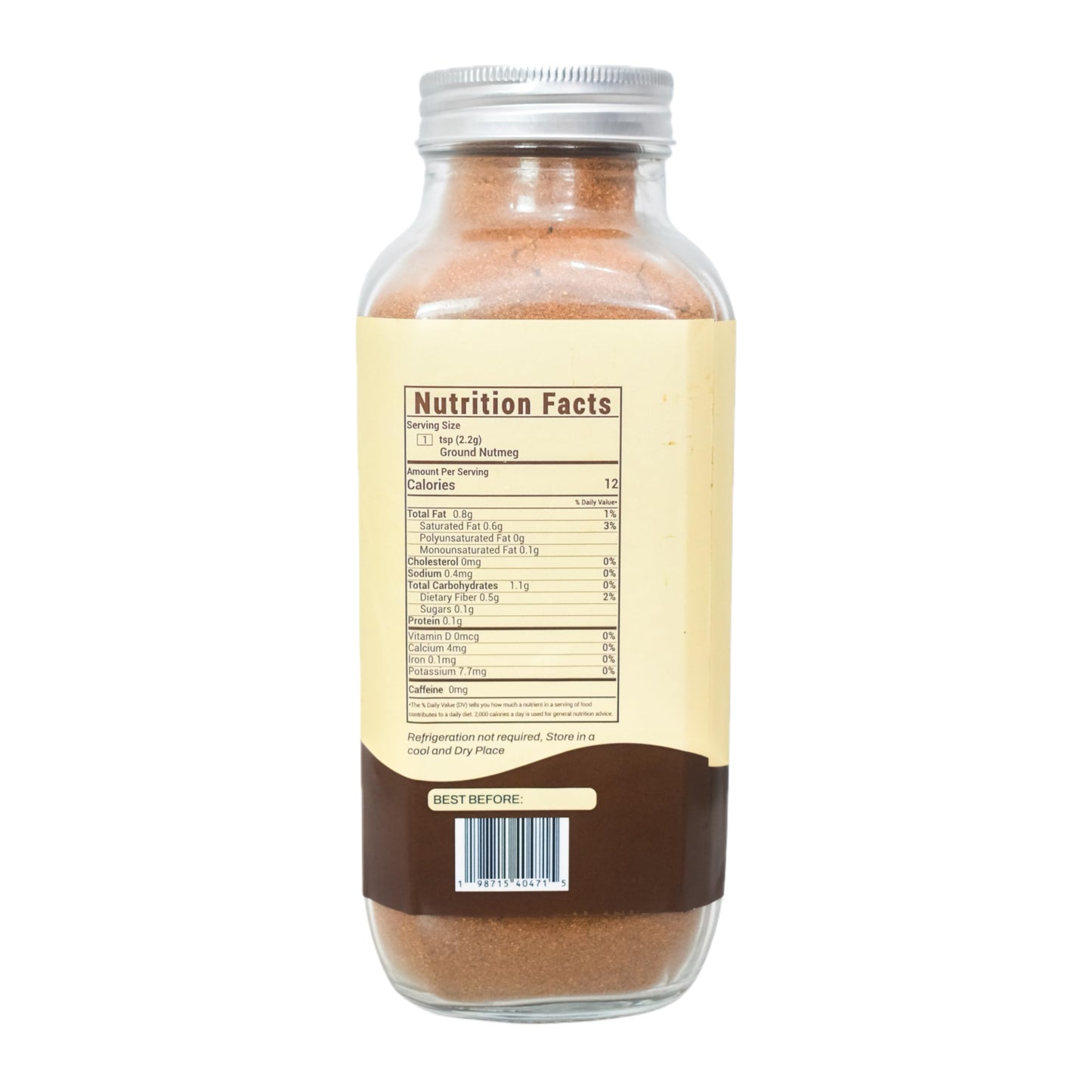 Nutmeg Ground 8.8 OZ JAR, 100% Natural, Super Strong Aroma, For Baking and Cooking.