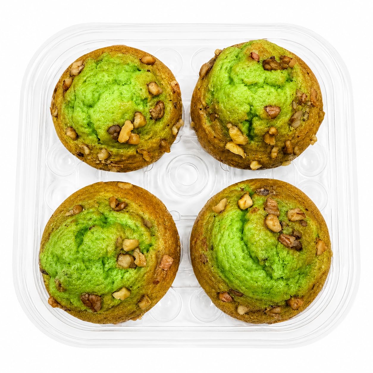 Pistachio Walnut Muffins, Soft Moist Bakery Breakfast Snack, 4 Count, 14 oz - JO BAKES