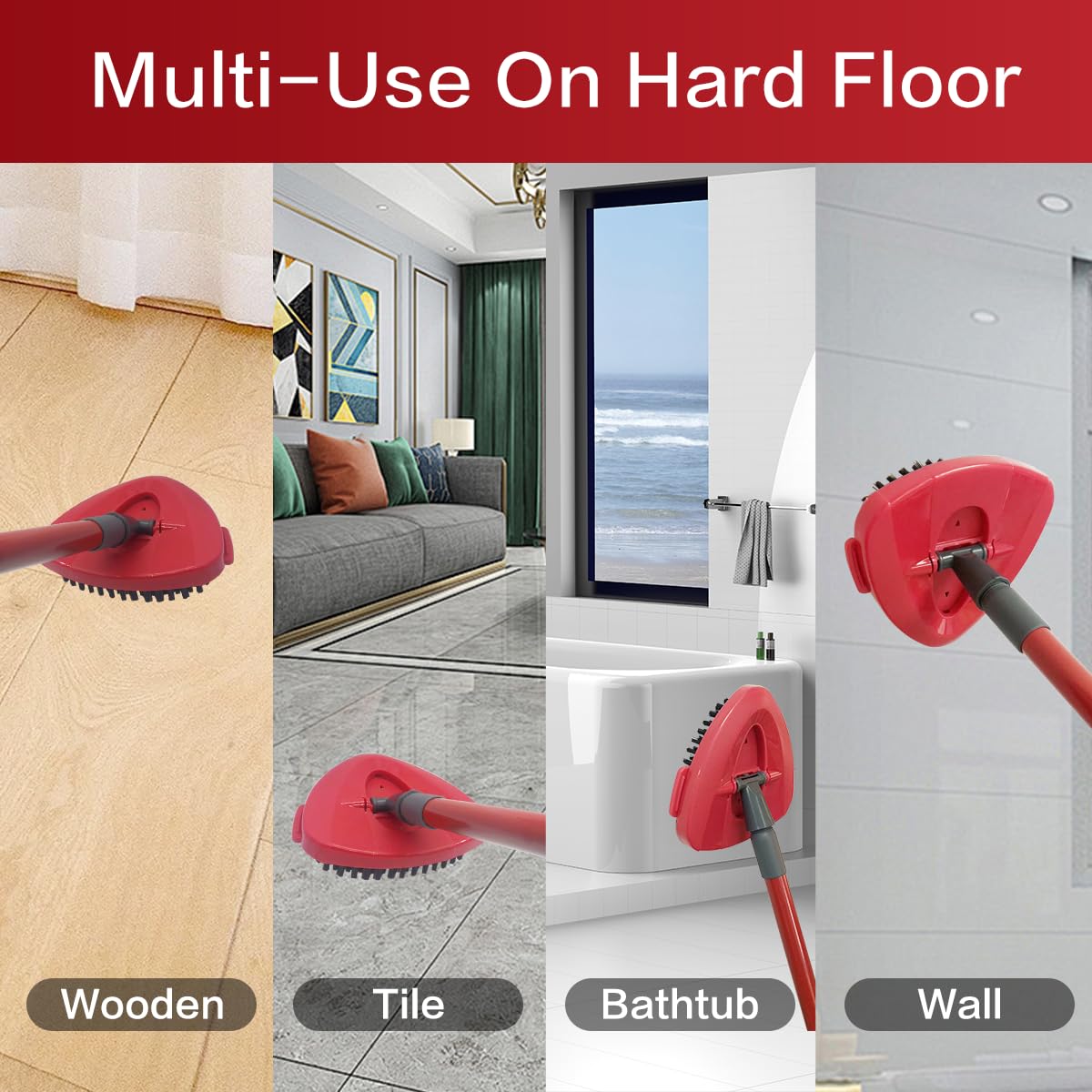 3 Pack Mop Heads Replacement and 2 Pack Floor Mop Scrubbing Brush for O-Ceda EasyWring Spin Mop, Microfiber Spin Mop Refills, Easy Cleaning Mop Head