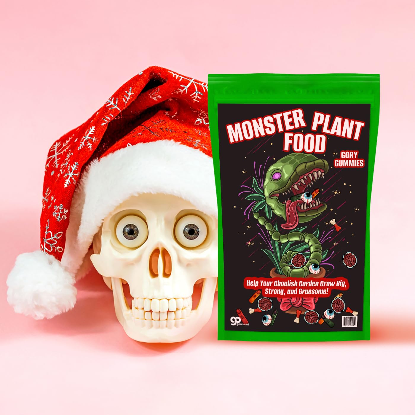 Monster Plant Food Gory Gummies Candy Scary Movie Snacks Halloween Basket Ideas for Adults and Teens Gummy Brains Eyeballs Fingers Bones