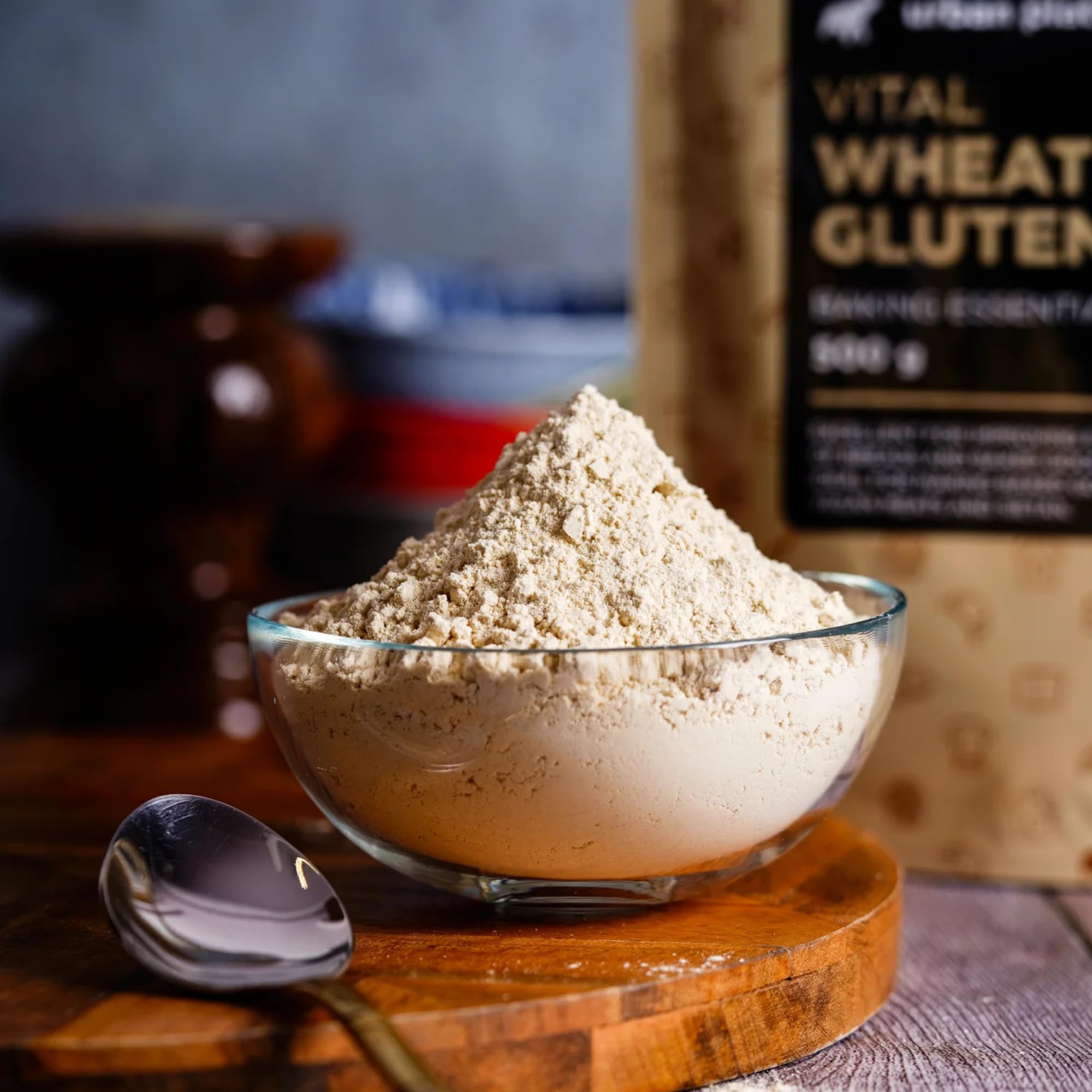 Urban Platter Vital Wheat Gluten | 17.64 Oz (500g) | Natural Plant-Based Protein | Dough Improver for Soft, Chewy & Fluffy Bakes | High-Protein Flour