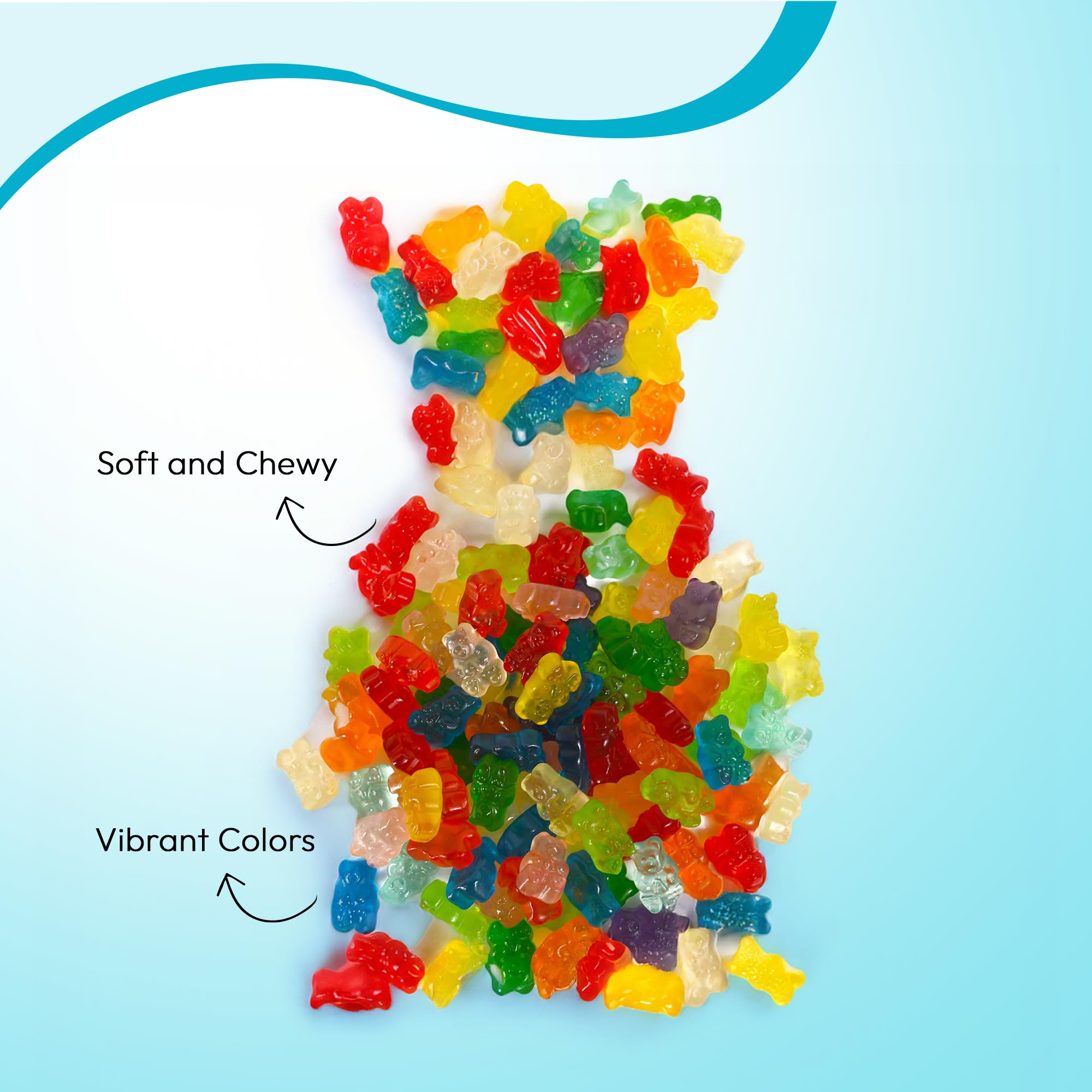 NY Spice Shop Crispy Crunchy Gummy Bears Bulk - 8 Ounce Rainbow Mini Gummy Bears - Gummies Bears - Giant Gummy Bear - Bear Fruit Snacks Covered In