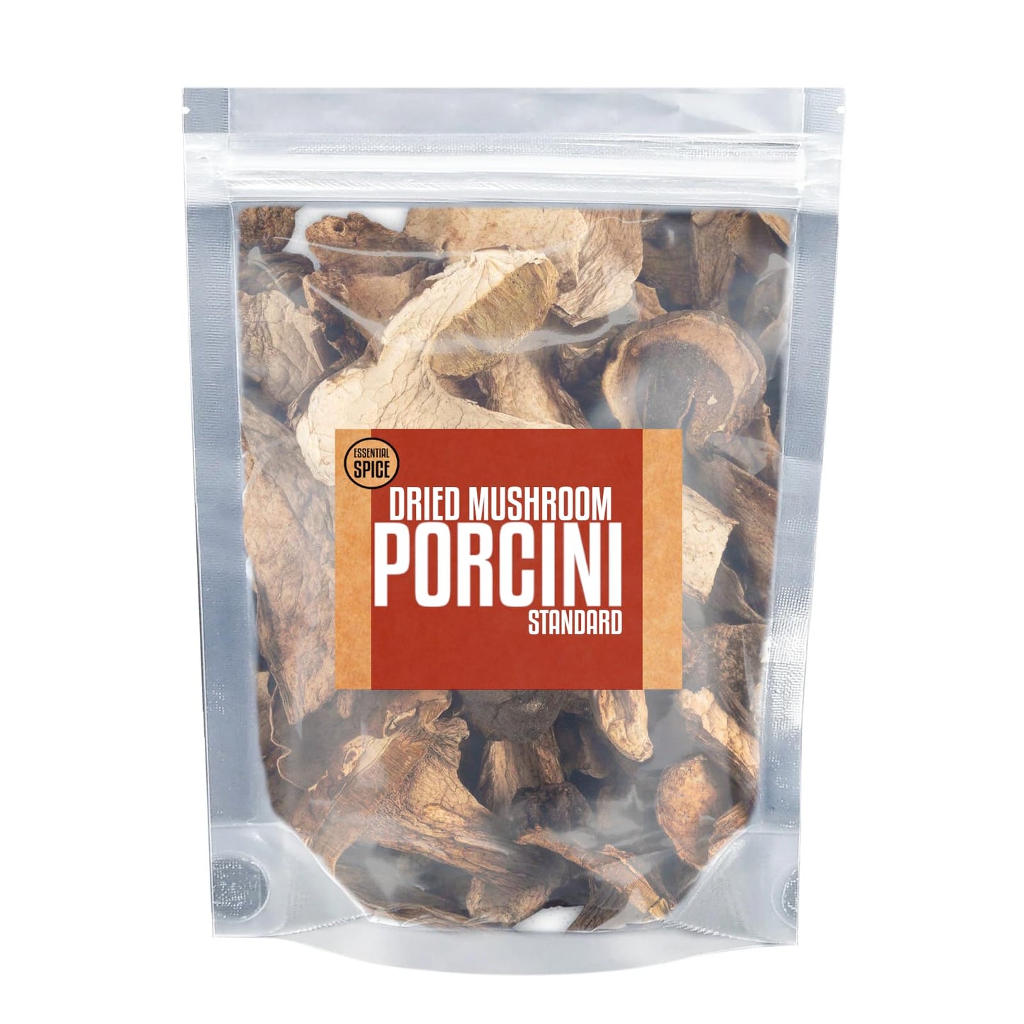 Essential Spice Dried Porcini Mushrooms - Standard Grade, Savory Umami Flavor for Everyday Cooking - Ideal for Soups, Sauces, Stews, and Risottos