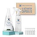 Force of Nature Multi-Purpose Cleaner, Disinfectant & Deodorizer Starter Kit - All Purpose Cleaning Spray with Reusable Bottle, 5 Refills - EPA