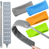 Retractable Gap Dust Cleaner Brush with 4 pcs Replacement Duster Cloth, 100 inches Extendable Pole, Flexible Microfiber Duster for Cleaning Under